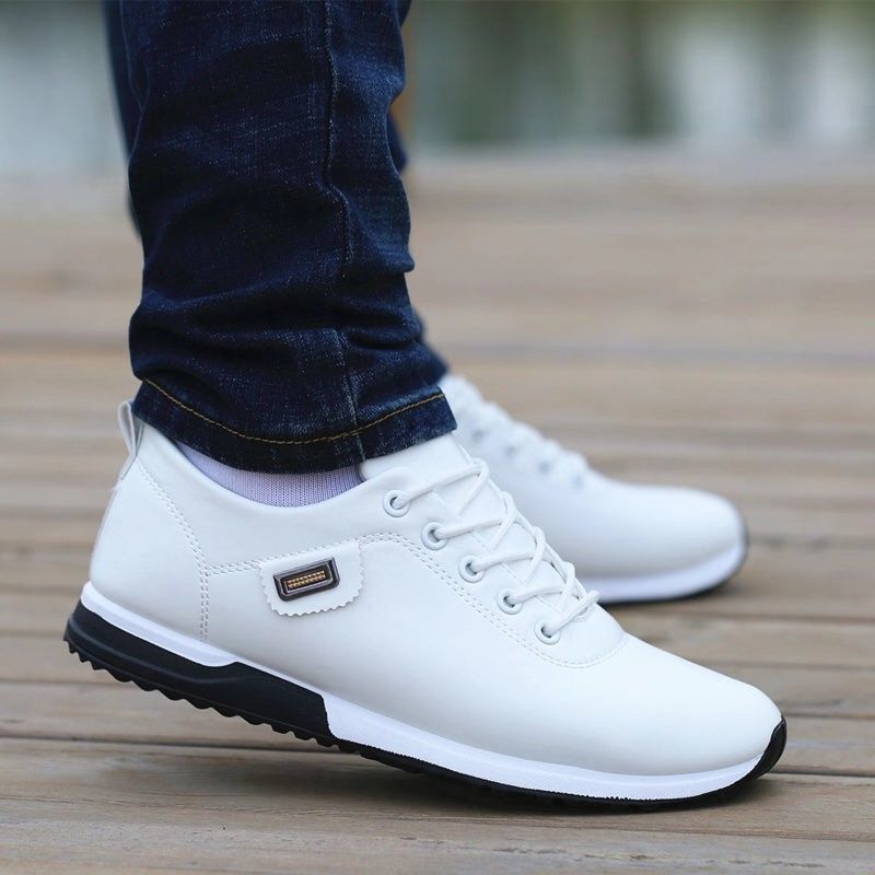 Men's PU Leather Business Casual Shoes for Man Outdoor Breathable Sneakers Male Fashion Loafers Walking Footwear Tenis Feminino