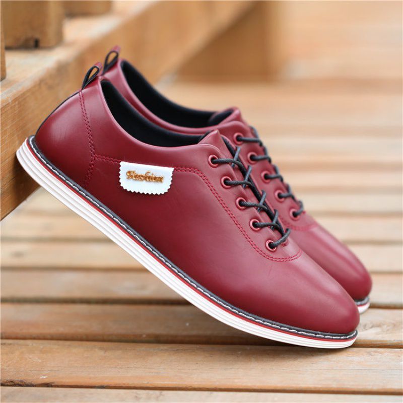 Men's PU Leather Business Casual Shoes for Man Outdoor Breathable Sneakers Male Fashion Loafers Walking Footwear Tenis Feminino