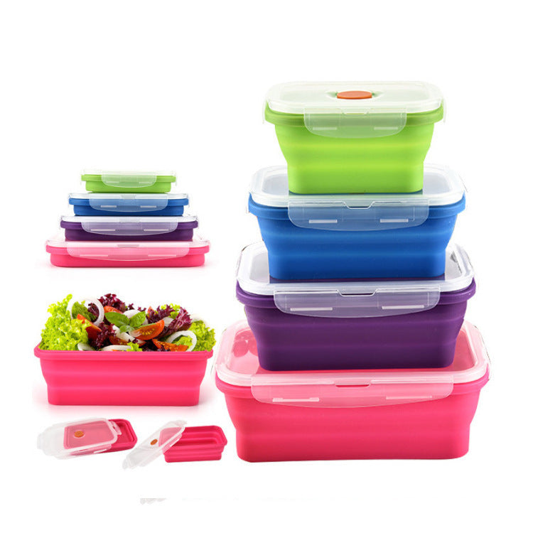 Retractable silicone lunch box