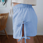 Loose Plaid Print Shorts With Lace-up Design Summer Fashion Y2K Elastic Band Pants For Women