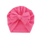 Hooded Hat with Bowknot Wrapped Turban Solid Color Hat