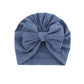 Hooded Hat with Bowknot Wrapped Turban Solid Color Hat