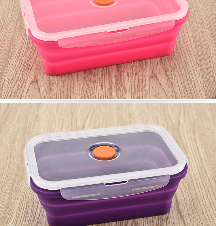 Retractable silicone lunch box