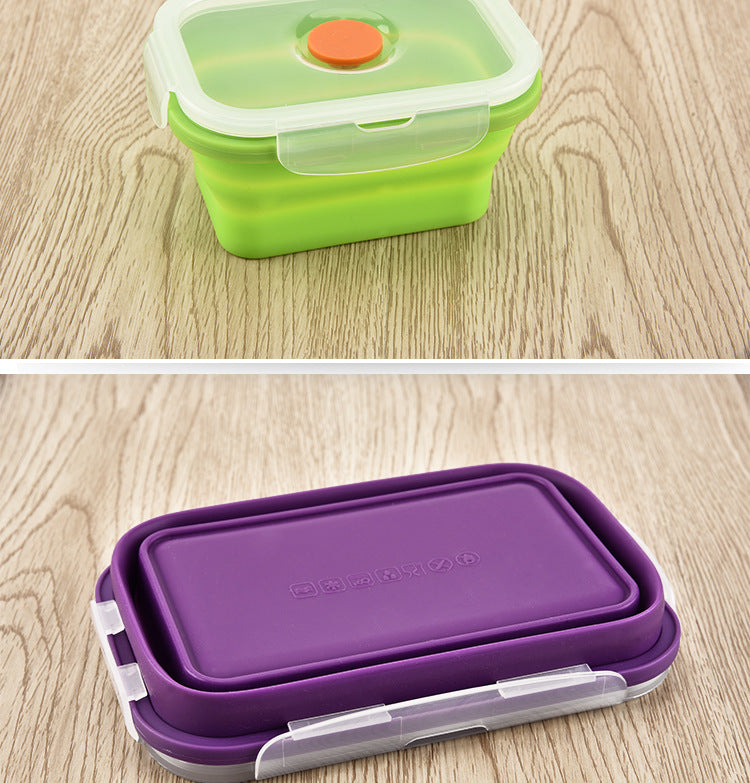 Retractable silicone lunch box