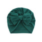 Hooded Hat with Bowknot Wrapped Turban Solid Color Hat