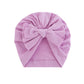 Hooded Hat with Bowknot Wrapped Turban Solid Color Hat