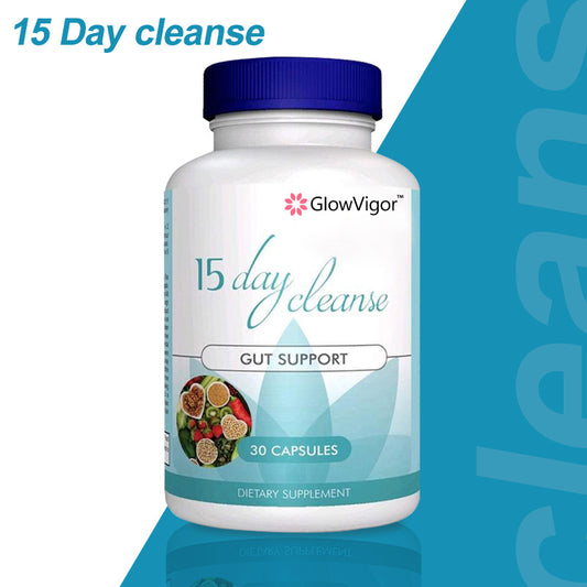 GlowVigor 15 Day Gut Cleanse - Gut And Colon Support, 15 Day Advanced Bowel Cleanse With Senna, Cascara Sagrada &amp; Psyllium Husk