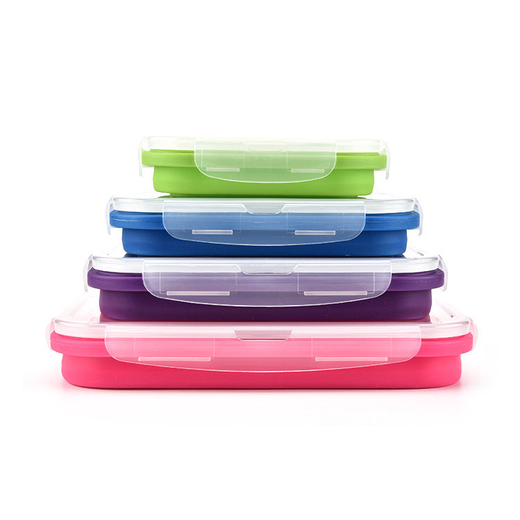 Retractable silicone lunch box