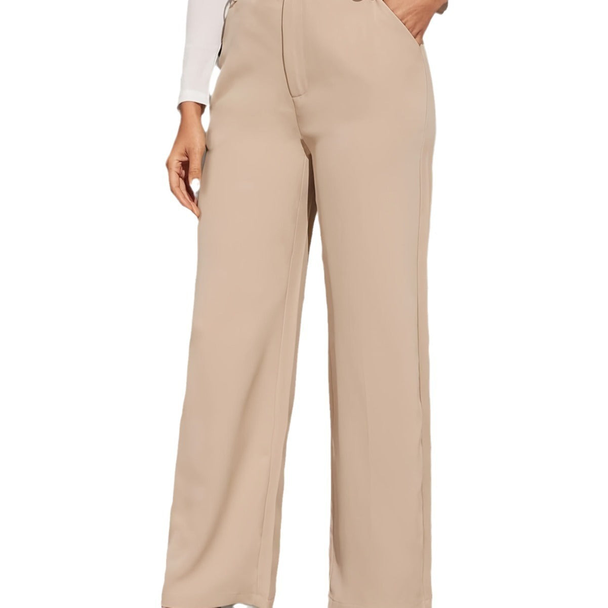 Wide Leg Draping Effect Commuter Loose Trousers