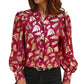 Fashion Women's Wear Plant Bronzing Printed Shirt