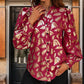 Fashion Women's Wear Plant Bronzing Printed Shirt