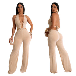 Women's Casual Versatile Solid Color Camisole Jumpsuit