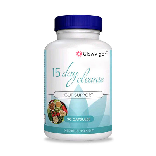 GlowVigor 15 Day Gut Cleanse - Gut And Colon Support, 15 Day Advanced Bowel Cleanse With Senna, Cascara Sagrada &amp; Psyllium Husk